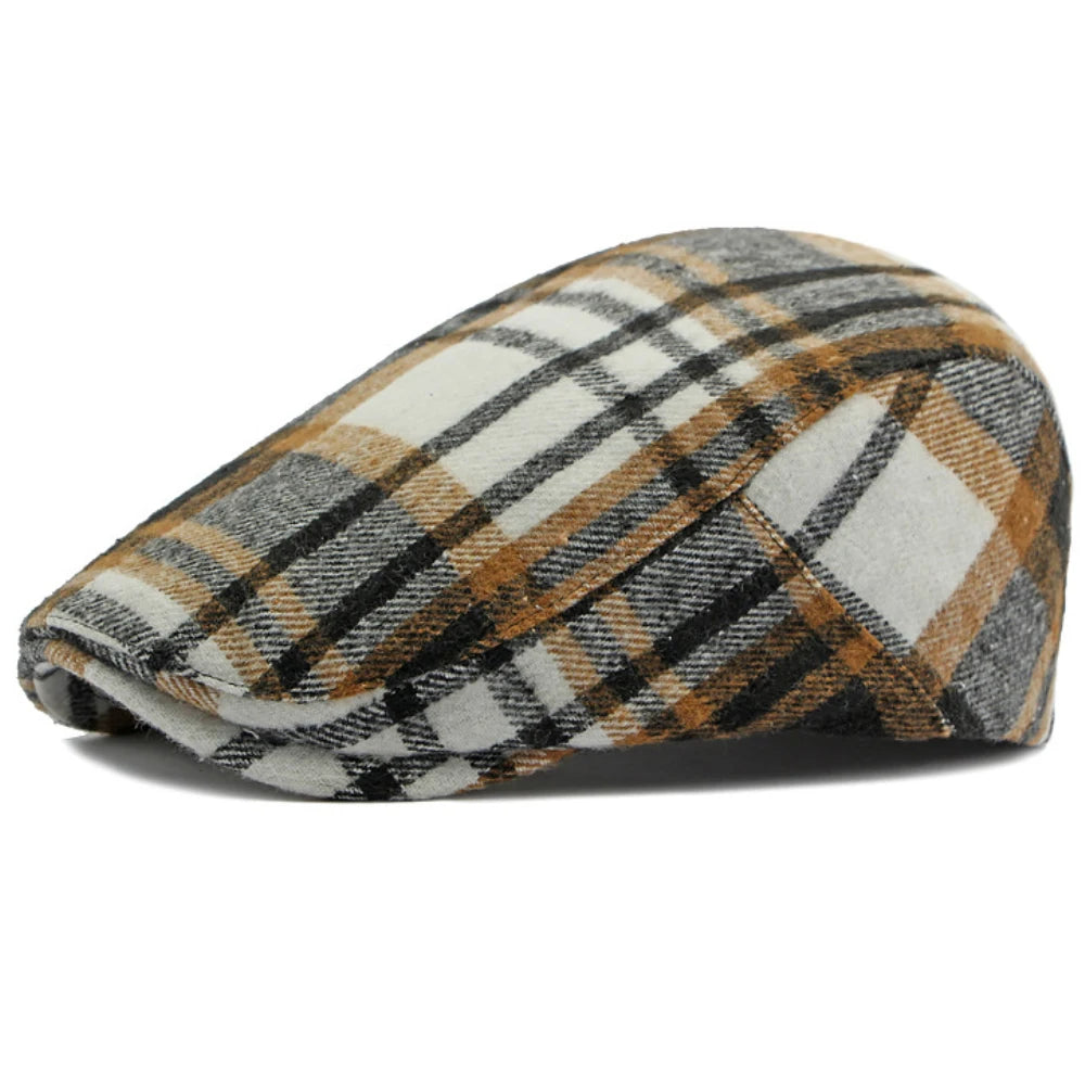 Aberfeldy Wool Plaid Beret in Black