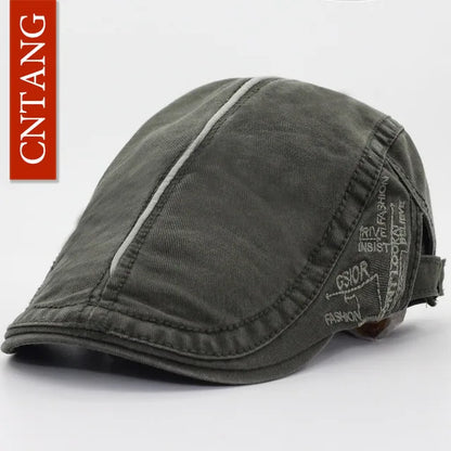 Cotton Letter Embroidered Ivy Cap | Driver's Flat Cap | Urban Caps NZ