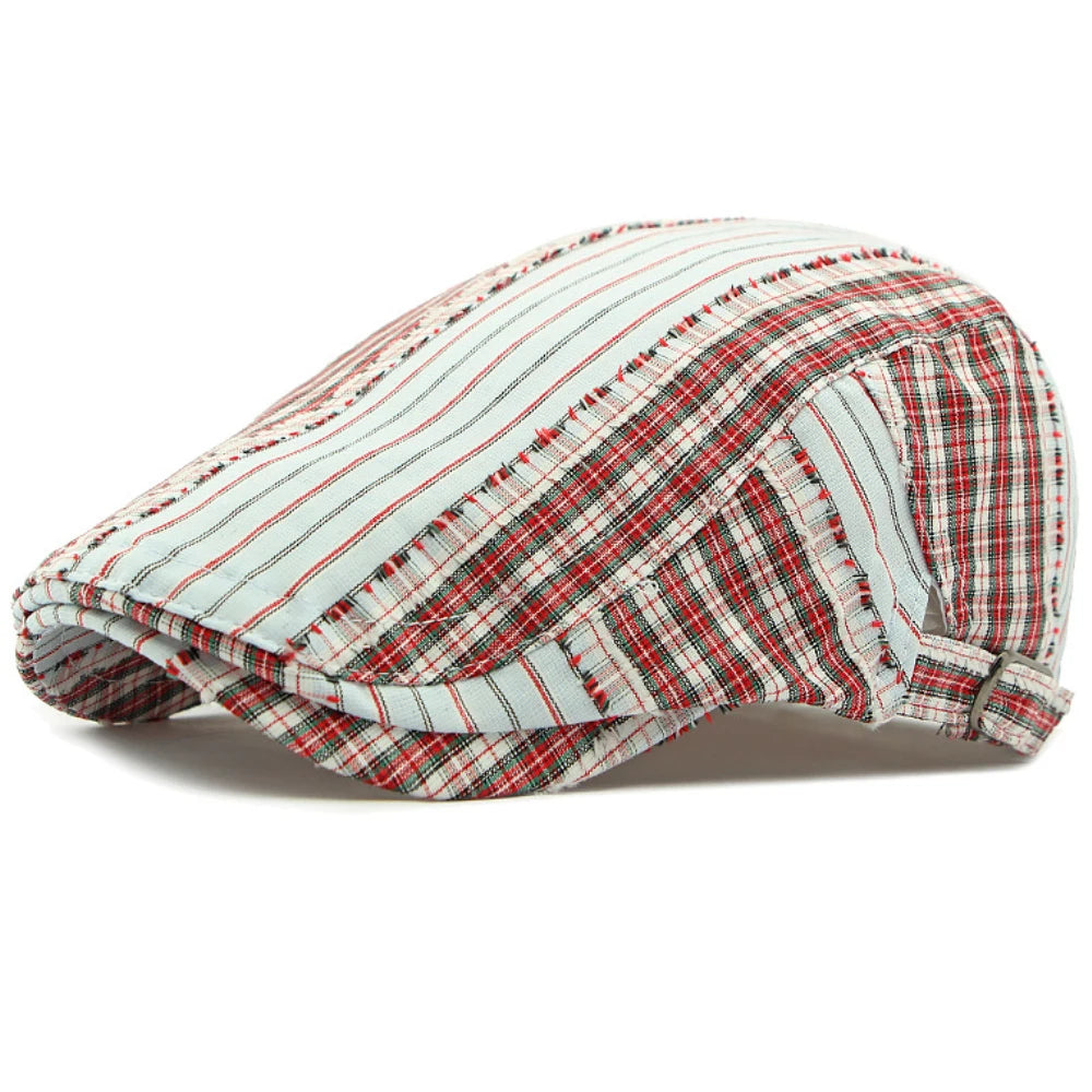 Colchester Plaid Artist Beret in Red