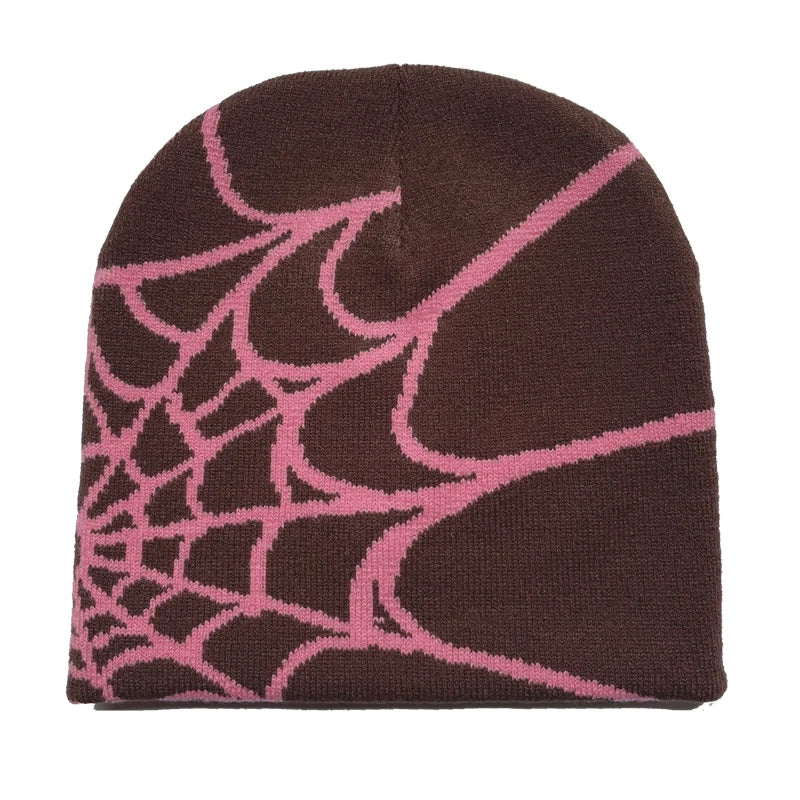 The Arachne | Gothic Spider Pattern Wool Knitted Beanie | Urban Caps NZ