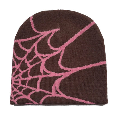 The Arachne | Gothic Spider Pattern Wool Knitted Beanie | Urban Caps NZ