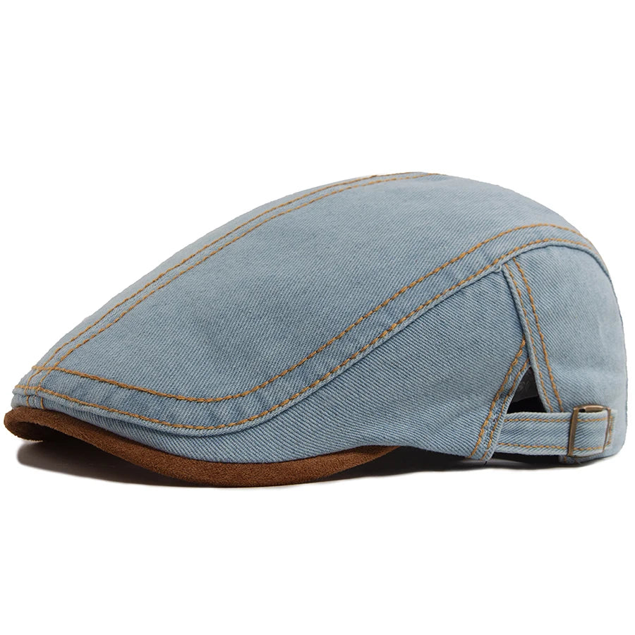 Brown Patchwork Ivy Cap | Retro Country Flat Hat | Urban Caps NZ