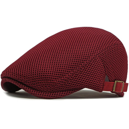 Godalming Mesh Breathable Beret in Burgundy