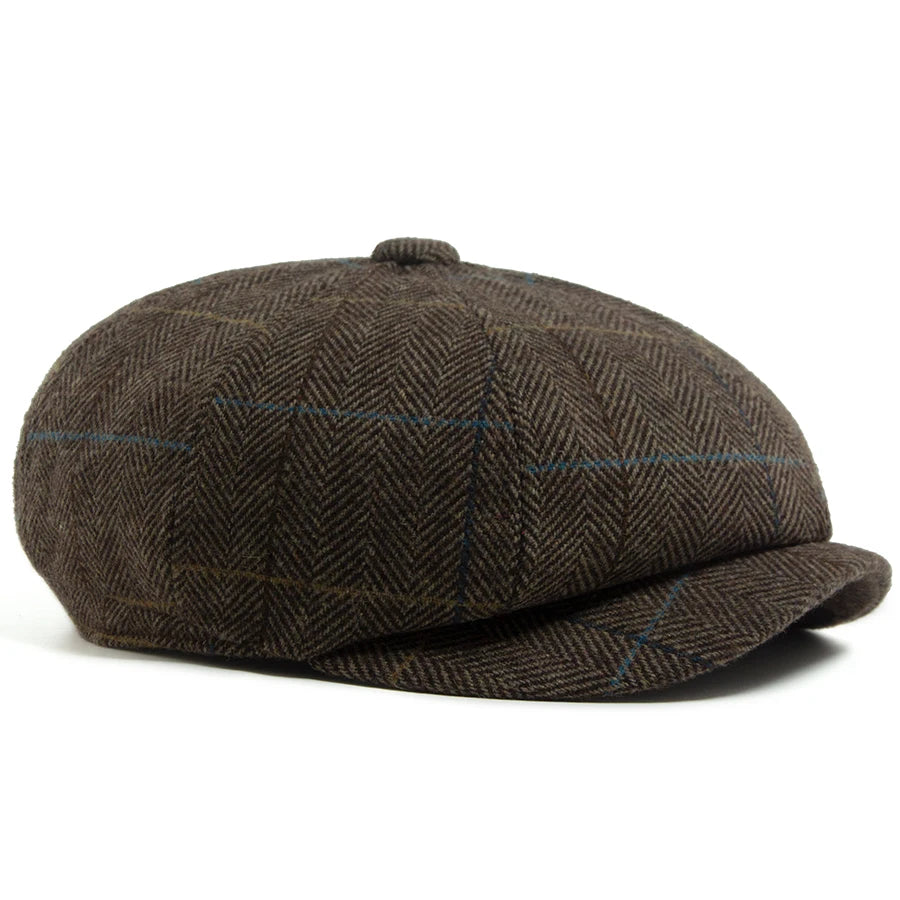 Herringbone Wool Newsboy Cap | British Heritage Cap | Urban Caps NZ