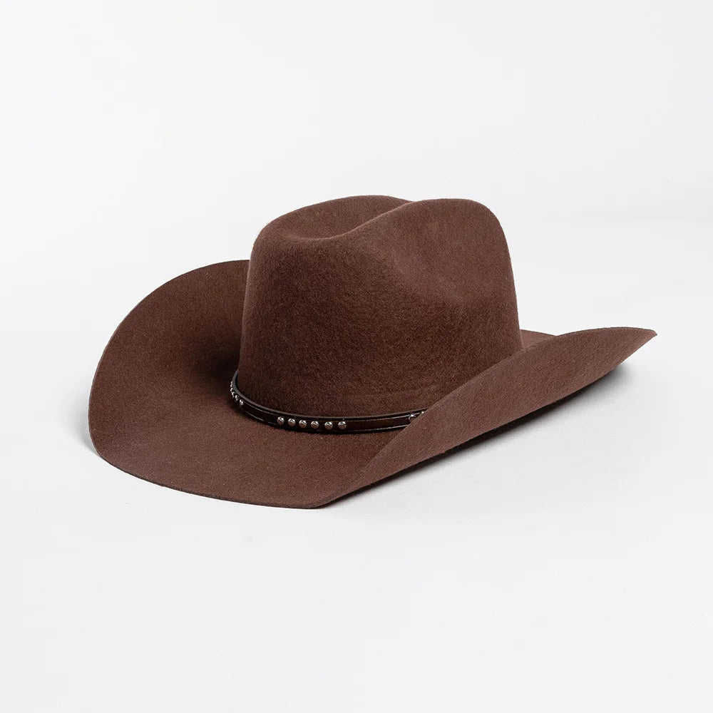 Denton Premium 100% Wool Cowboy Hat – Adjustable Western Felt Hat with Leather Band