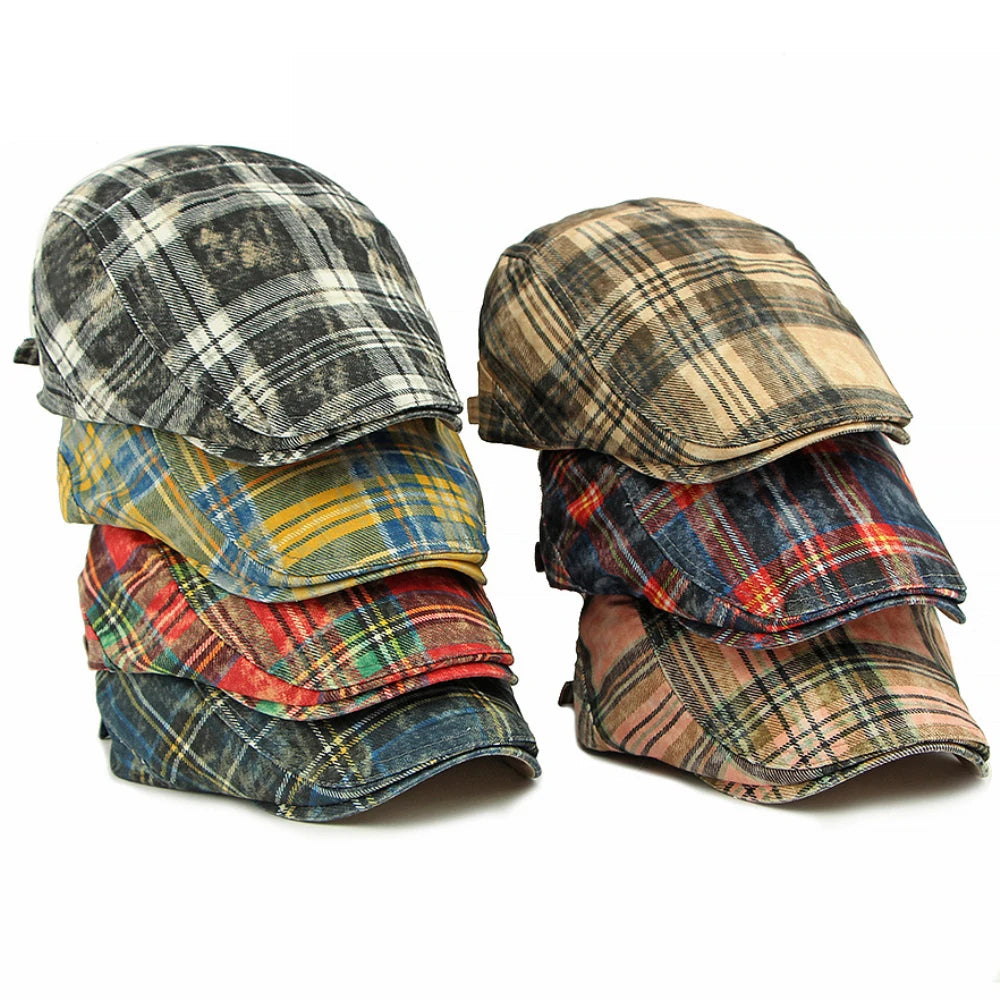 Barcelona Plaid Artist Beret