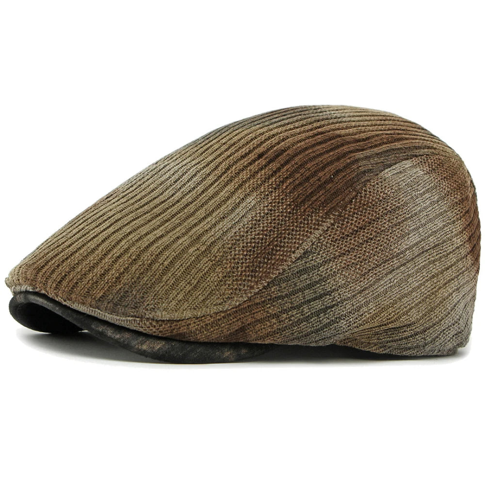 Preston Knitted Print Beret in Grey