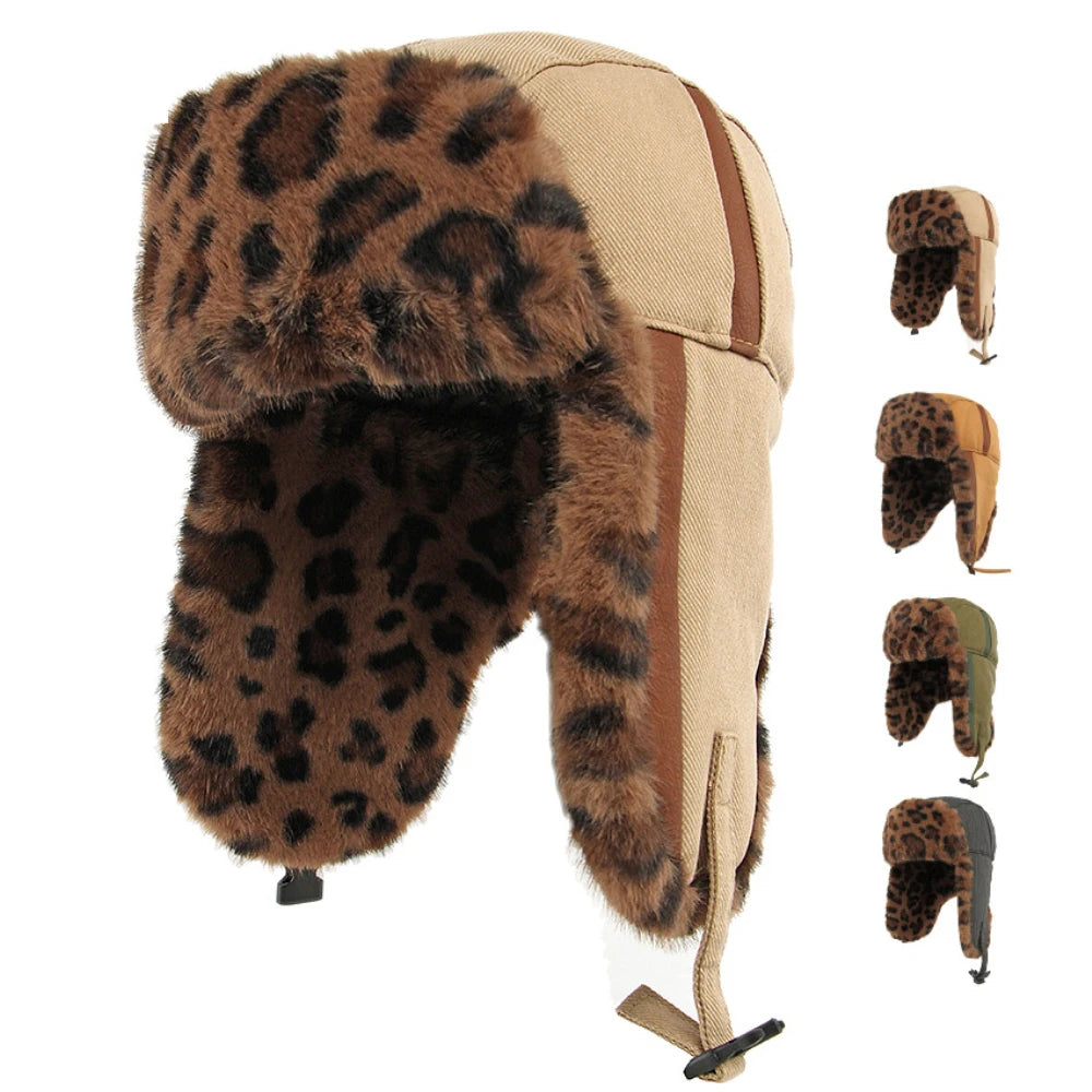 Klondike Leopard-Print Trapper Hat