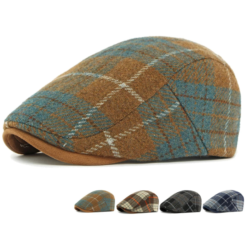 Bury Plaid Wool Beret