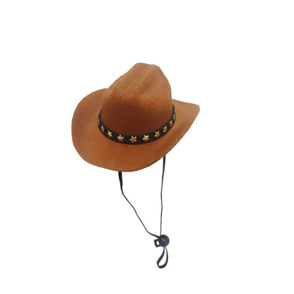 Pet cowboy hat shown in five colours