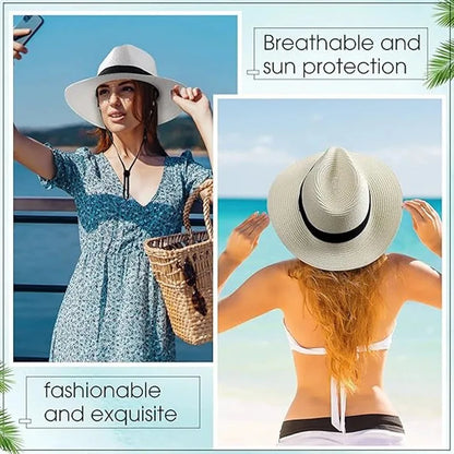Kingston XL Straw Panama Hat – UPF 50+ Wide Brim Summer Sun Hat (61-63cm)