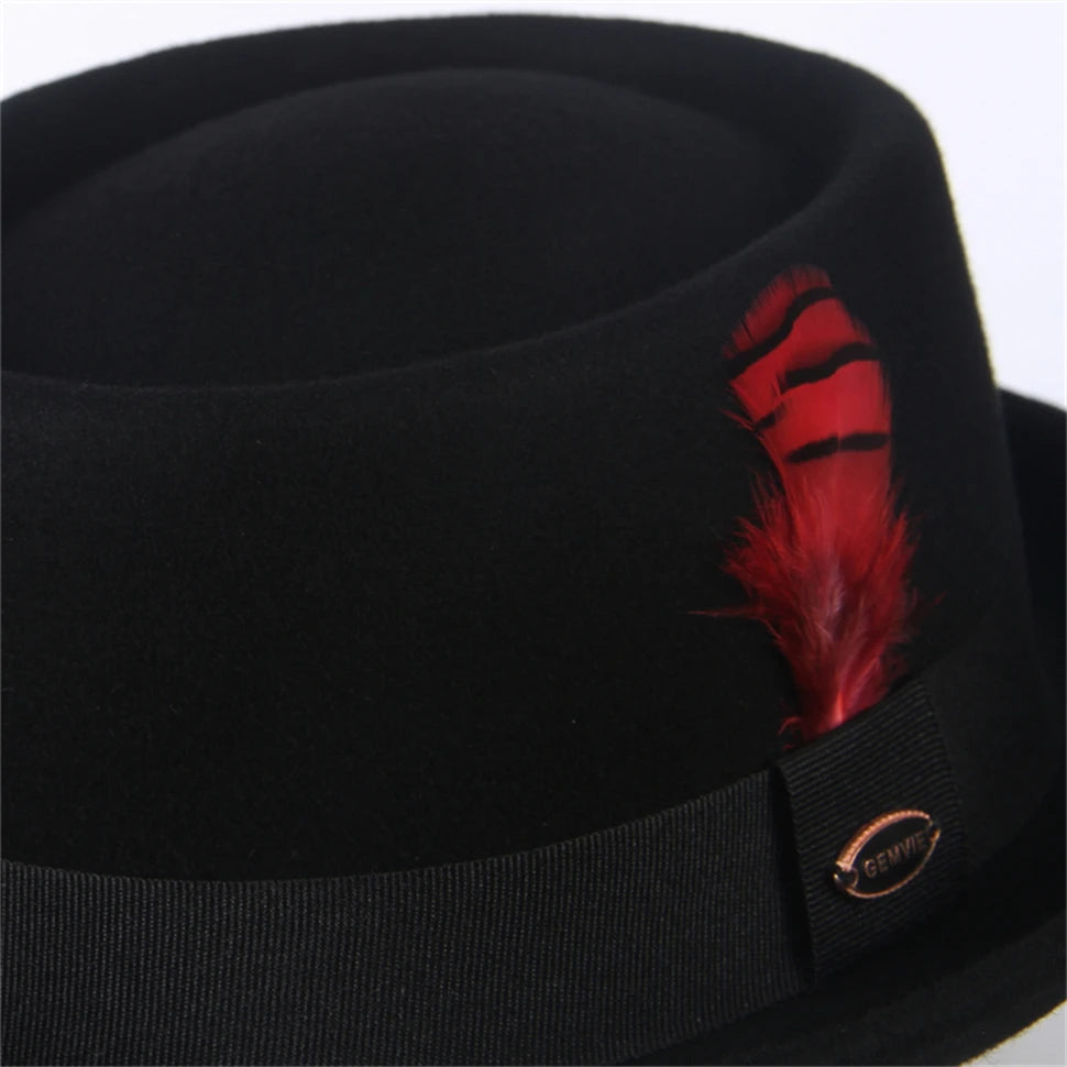 Paris Noir Wool Felt Pork Pie Hat | Urban Caps