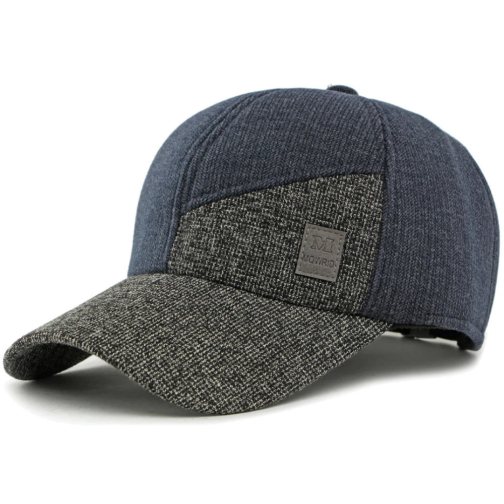 Fulham Fleece-Lined Baseball Cap in Navy Blue