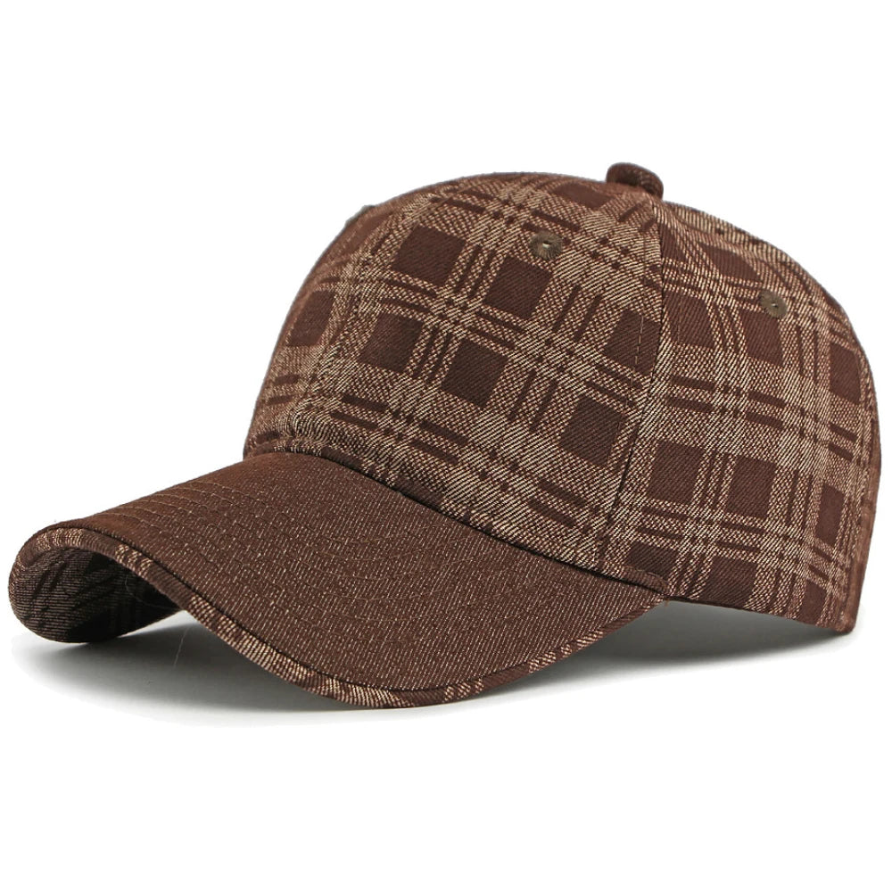 Richmond Plaid Snapback Cap in Coffee