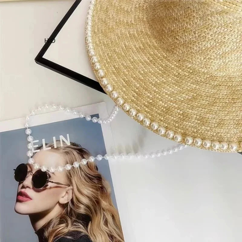 Brighton Pearl-Trim Straw Sun Hat