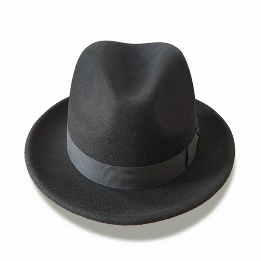 Short Brim Wool Fedora Hat – Satin Lined Classic Trilby Hat