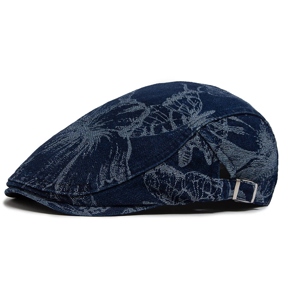 Floral Print Cotton Ivy Cap | Single Layer Flat Hat | Urban Caps NZ