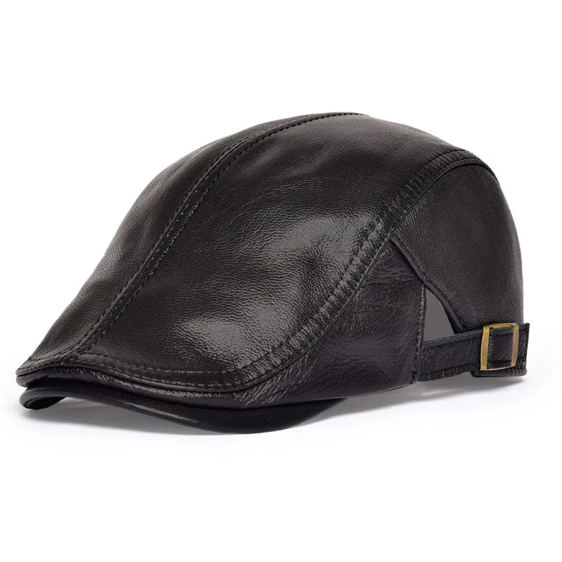 The Burlington | Men's Genuine Lambskin Leather Newsboy Cap | Urban Caps NZ