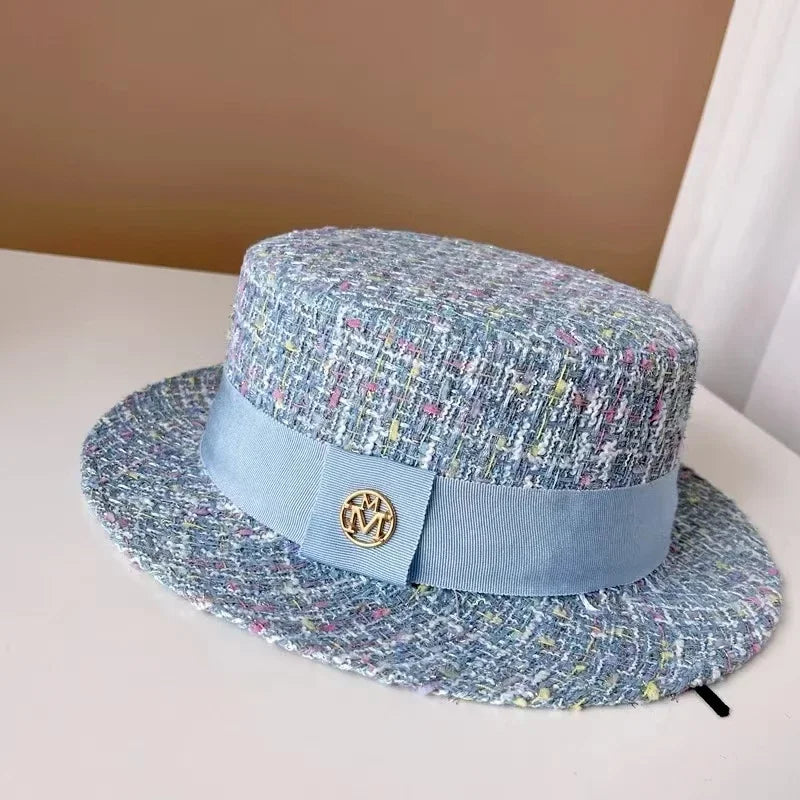 Belgravia Pearl-Trim Tweed Pillbox Hat