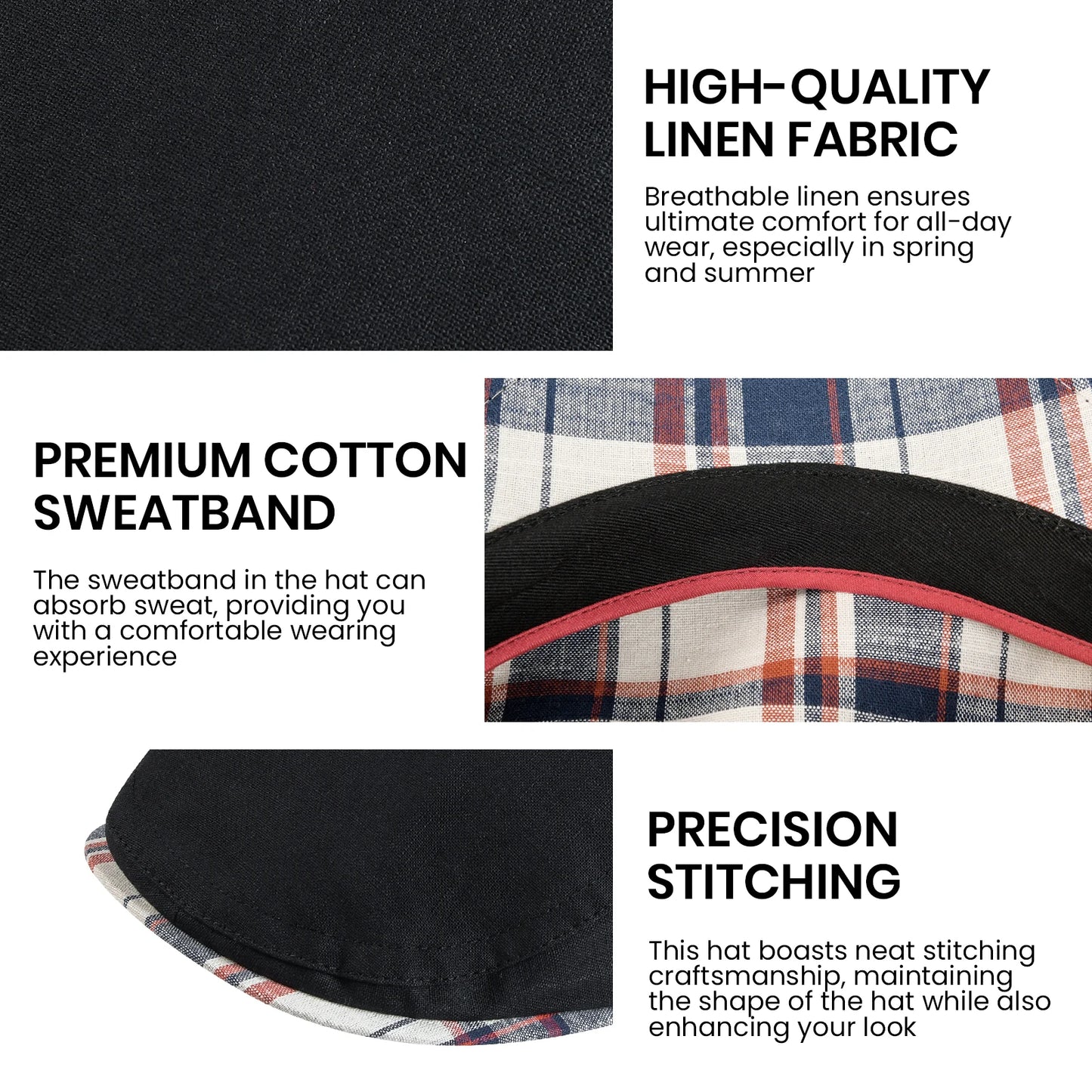 The Lucca | Men's Soft Vintage Linen Flat Cap | Urban Caps NZ