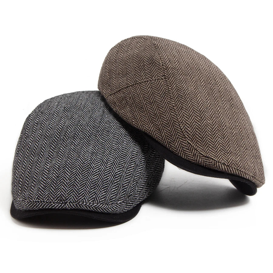 Striped Herringbone Ivy Cap | Highland Outdoor Flat Cap | Urban Caps NZ