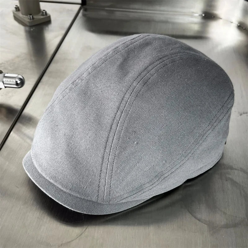 Torino XL Cotton Flat Cap – Extra Large Newsboy Cap for Men & Women (55–65cm)