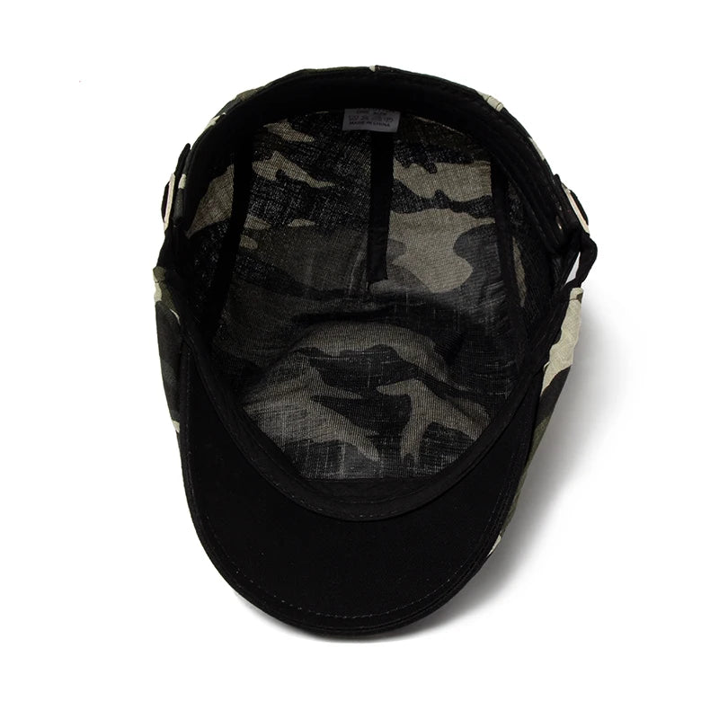 Camouflage Linen Ivy Cap | Country Outdoor Flat Cap | Urban Caps NZ