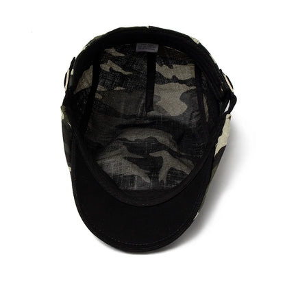 Camouflage Linen Ivy Cap | Country Outdoor Flat Cap | Urban Caps NZ