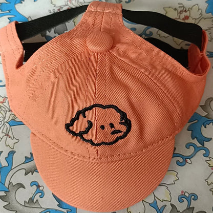Embroidered dog baseball cap in black