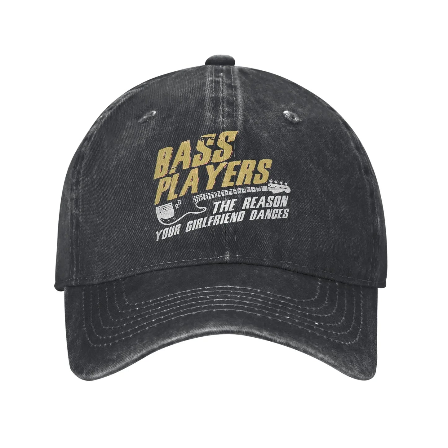 Bass Players Vintage Distressed Baseball Cap – Unisex Adjustable Music Hat