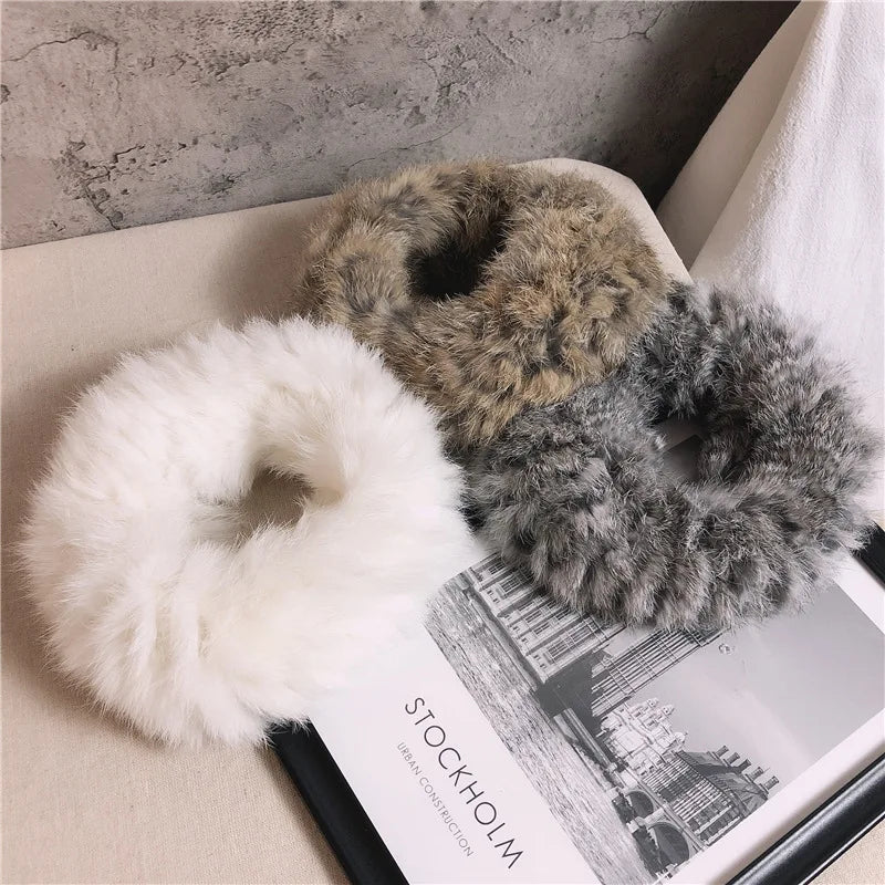 Plush Rabbit Fur Headband | Winter Warm Hairband | Urban Caps NZ