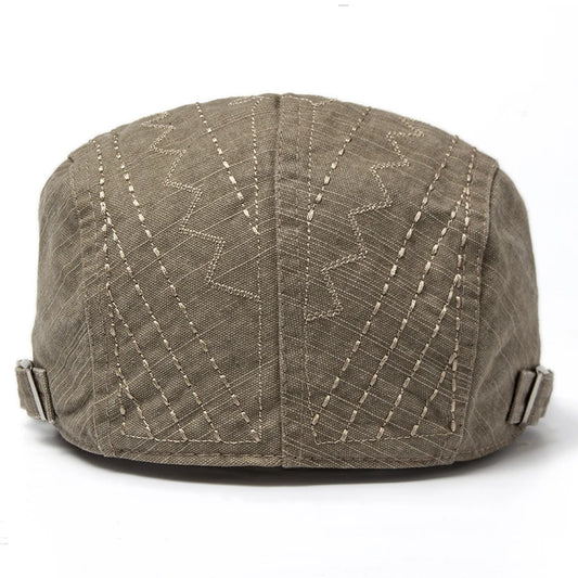 Striped Cotton Ivy Cap | Classic Heritage Flat Cap | Urban Caps NZ