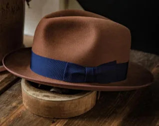 Premium 100% Wool Chicano Lowrider Hat – Feather Band Wide Brim Fedora