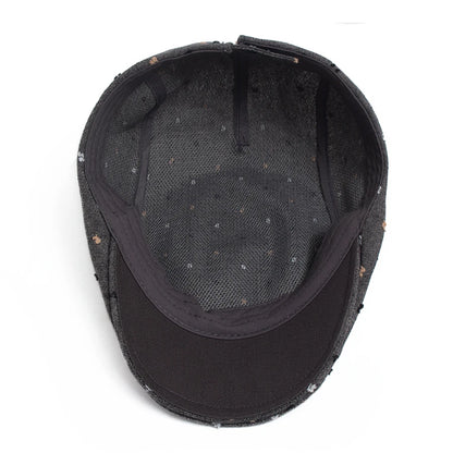 Polka Dot Linen Ivy Cap | Milan Summer Flat Cap | Urban Caps NZ
