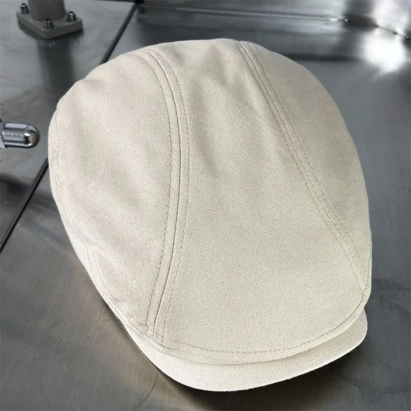 Torino XL Cotton Flat Cap – Extra Large Newsboy Cap for Men & Women (55–65cm)