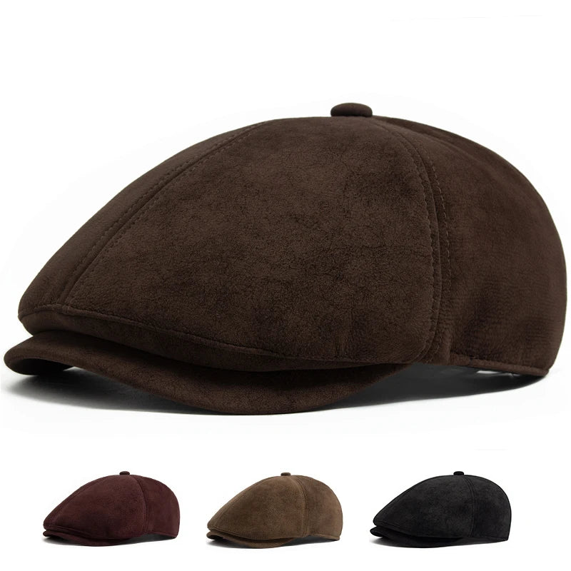 Faux Leather Newsboy Cap | English Gentleman's Cap | Urban Caps NZ
