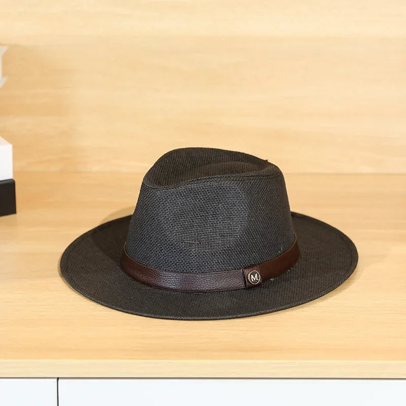 Ashcombe Woven Panama-Style Fedora in M-Black
