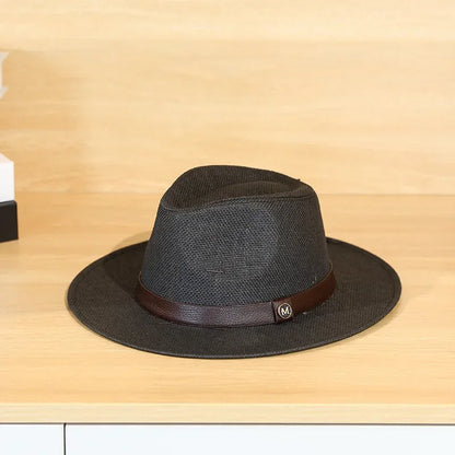Ashcombe Woven Panama-Style Fedora in M-Black