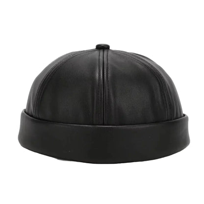 Seward Leather Docker Cap - Classic Docker Style With Clean Leather Finish Timeless Look