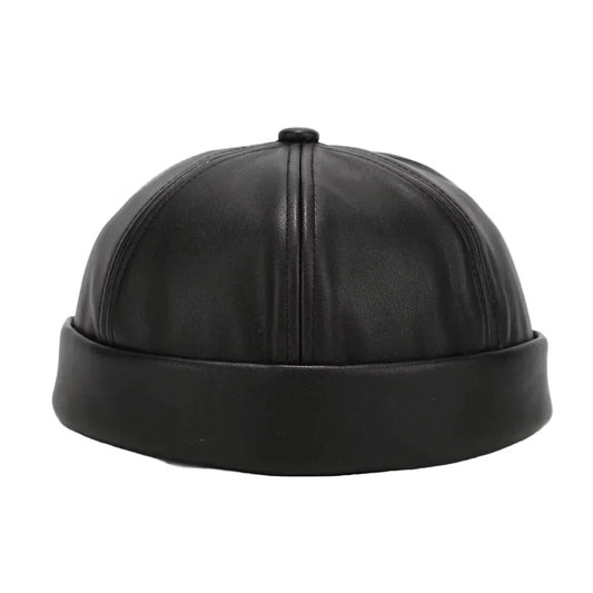Seward Leather Docker Cap - Classic Docker Style With Clean Leather Finish Timeless Look