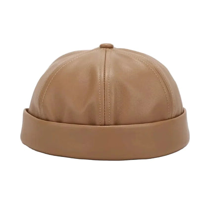 Seward Leather Docker Cap - Classic Docker Style With Clean Leather Finish Timeless Look