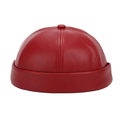 Seward Leather Docker Cap - Classic Docker Style With Clean Leather Finish Timeless Look