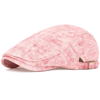 Ilkley Print Cotton Beret in Pink