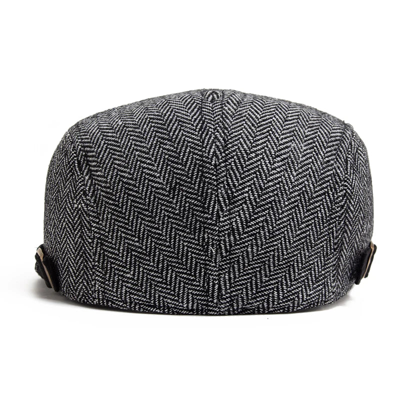 Striped Herringbone Ivy Cap | Heritage Autumn Flat Cap | Urban Caps NZ
