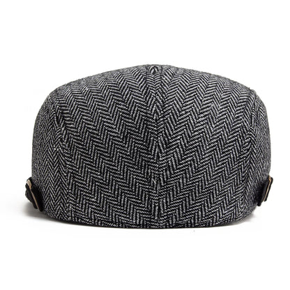 Striped Herringbone Ivy Cap | Heritage Autumn Flat Cap | Urban Caps NZ