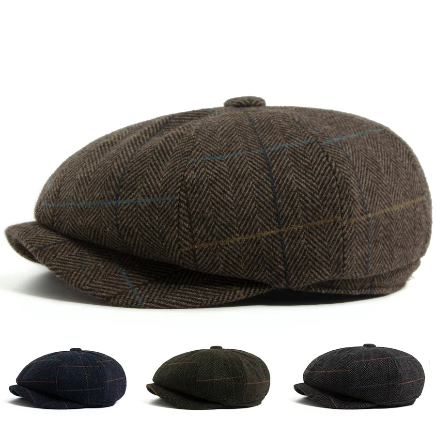 Herringbone Wool Newsboy Cap | British Heritage Cap | Urban Caps NZ