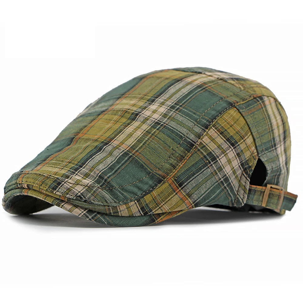 Sorrento Plaid Artist Beret in Green