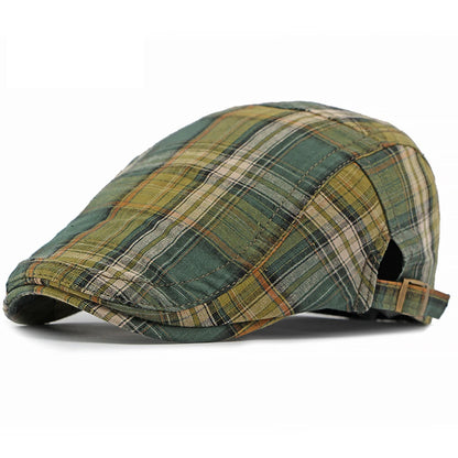 Sorrento Plaid Artist Beret in Green