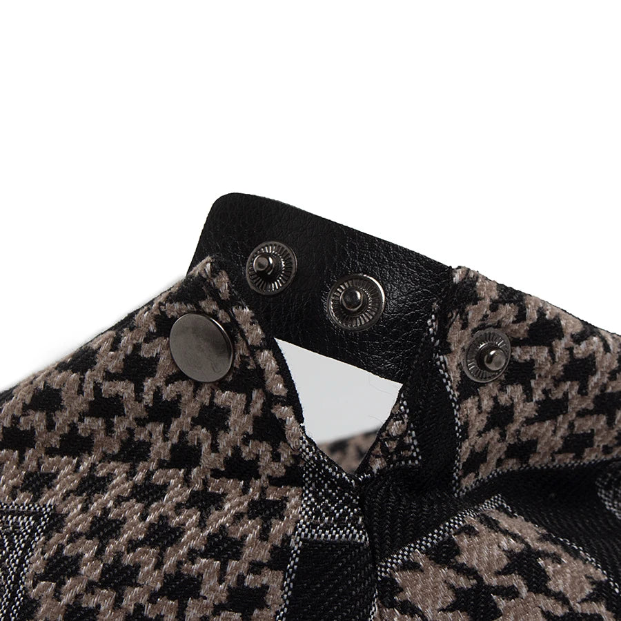 Houndstooth Print Ivy Cap | Classic Country Flat Cap | Urban Caps NZ