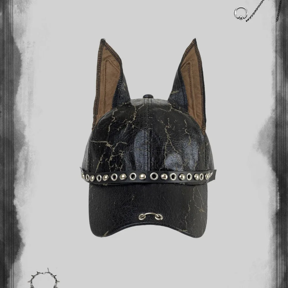 Rebel Doberman Ear Baseball Cap in B